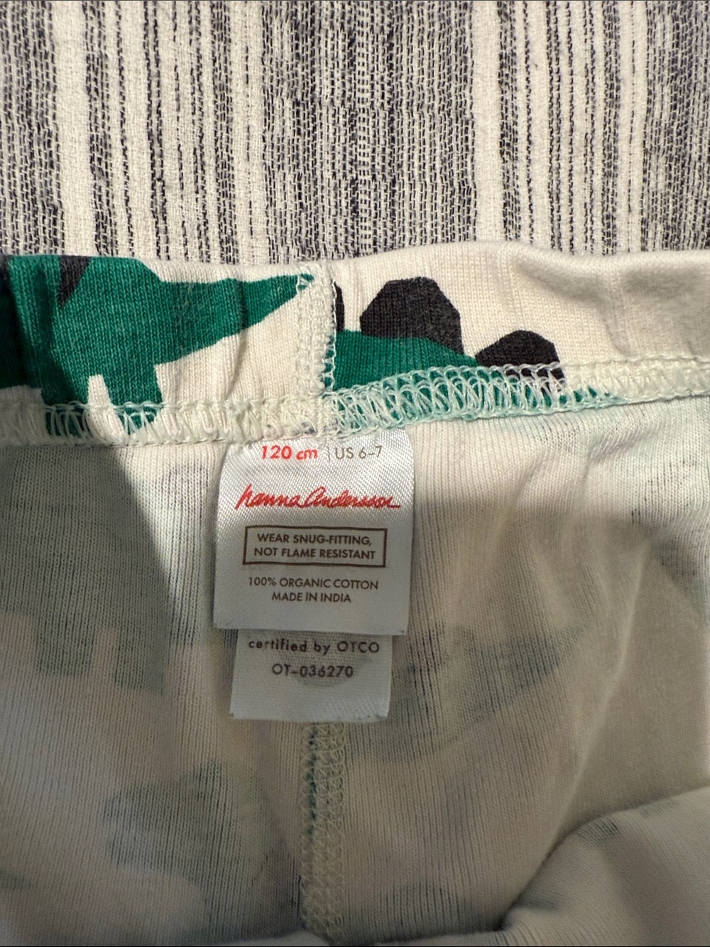 Hanna Anderson Kids Long John Pajamas 6-7 - Picture 8 of 8